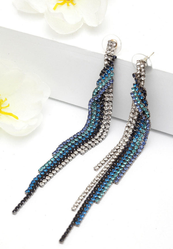 Orecchini scintillanti e pendenti con cristalli