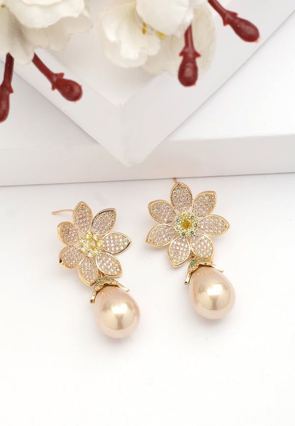 Diva Dainty Floral Drop Earrings