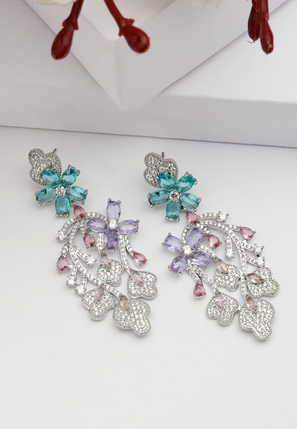 Boucles d'oreilles pendantes Diva Floral