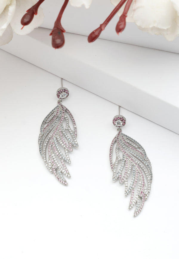 Boucles d'oreilles pendantes en forme de feuille Diva
