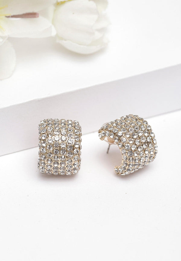 Gold Crystal Stud Earrings