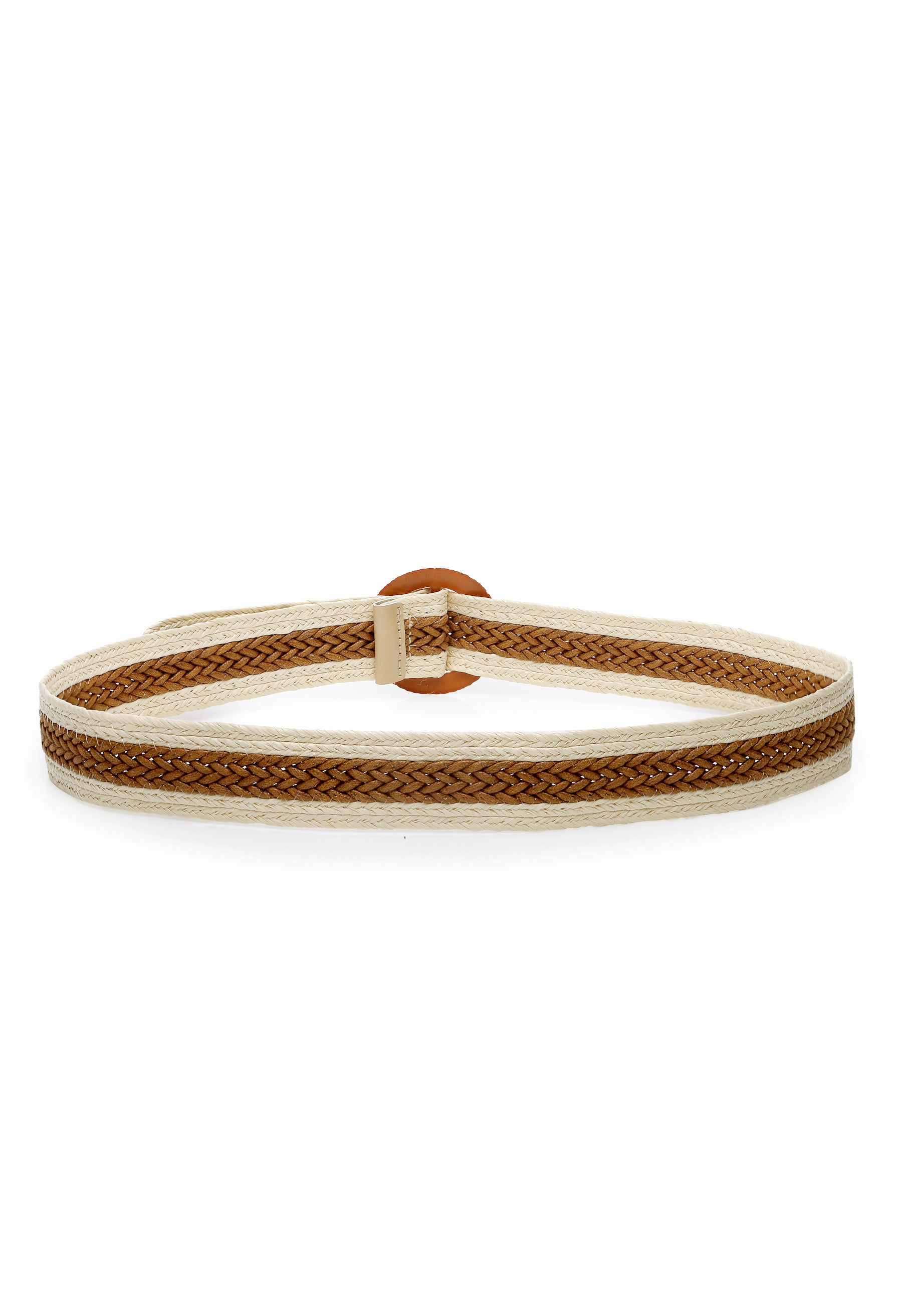 Woven Round Buckle Styling Belt