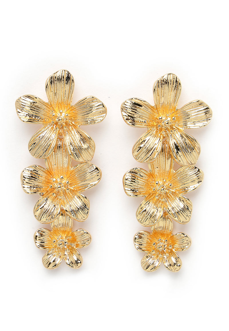 Sterling Gold-Coloured Floral Earrings