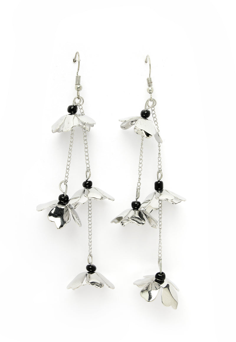 Fáinní Dangle Floral Gleaming Silver-Daite