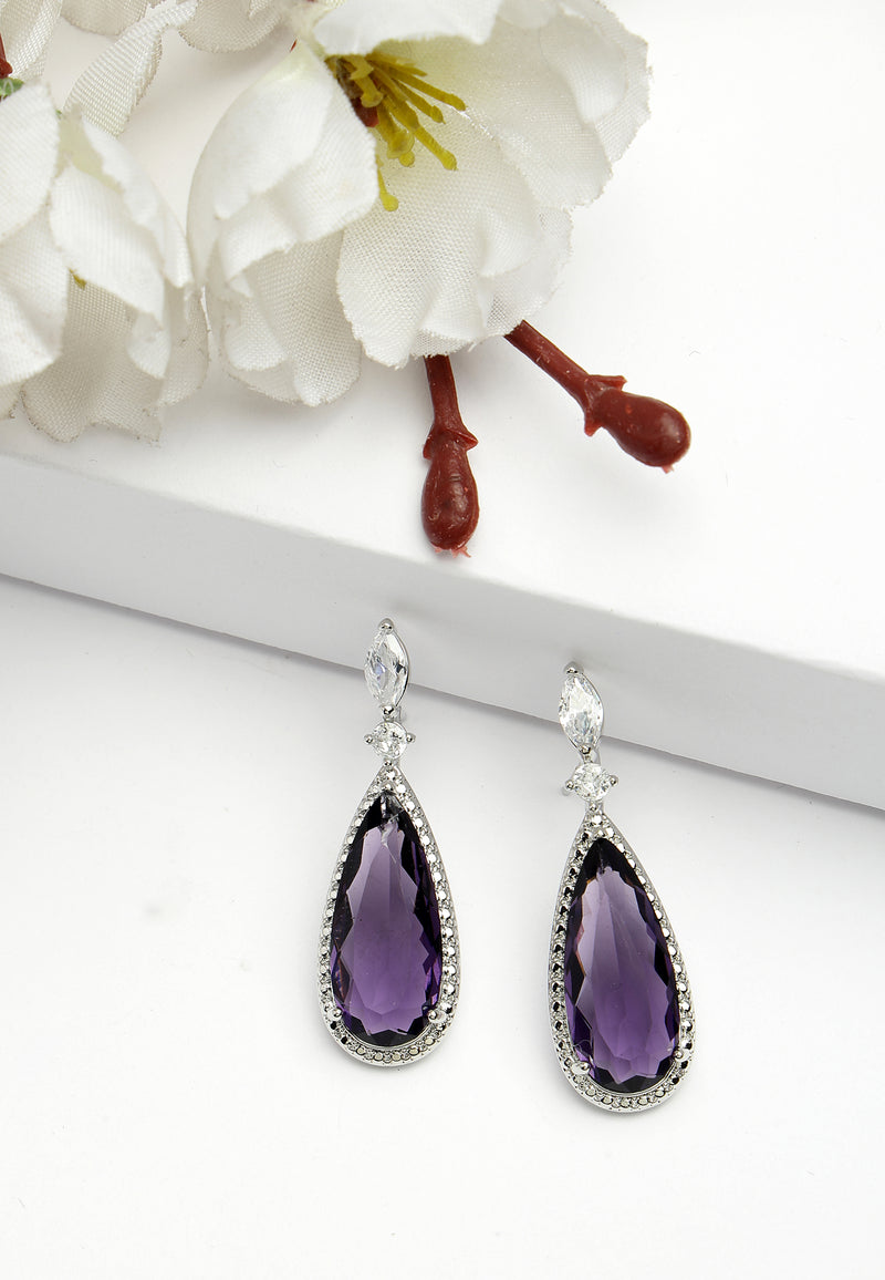 Crystal Simulated Almond Drop Earrings