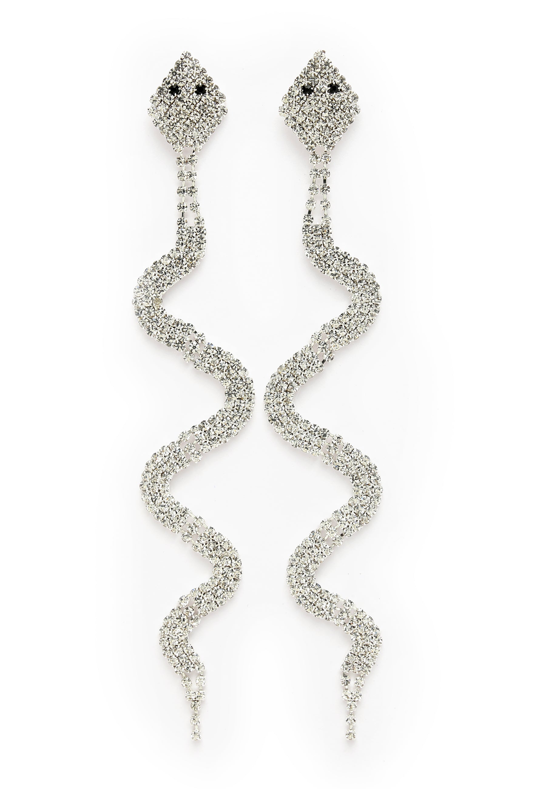 Boucles d'oreilles pendantes serpent brillant