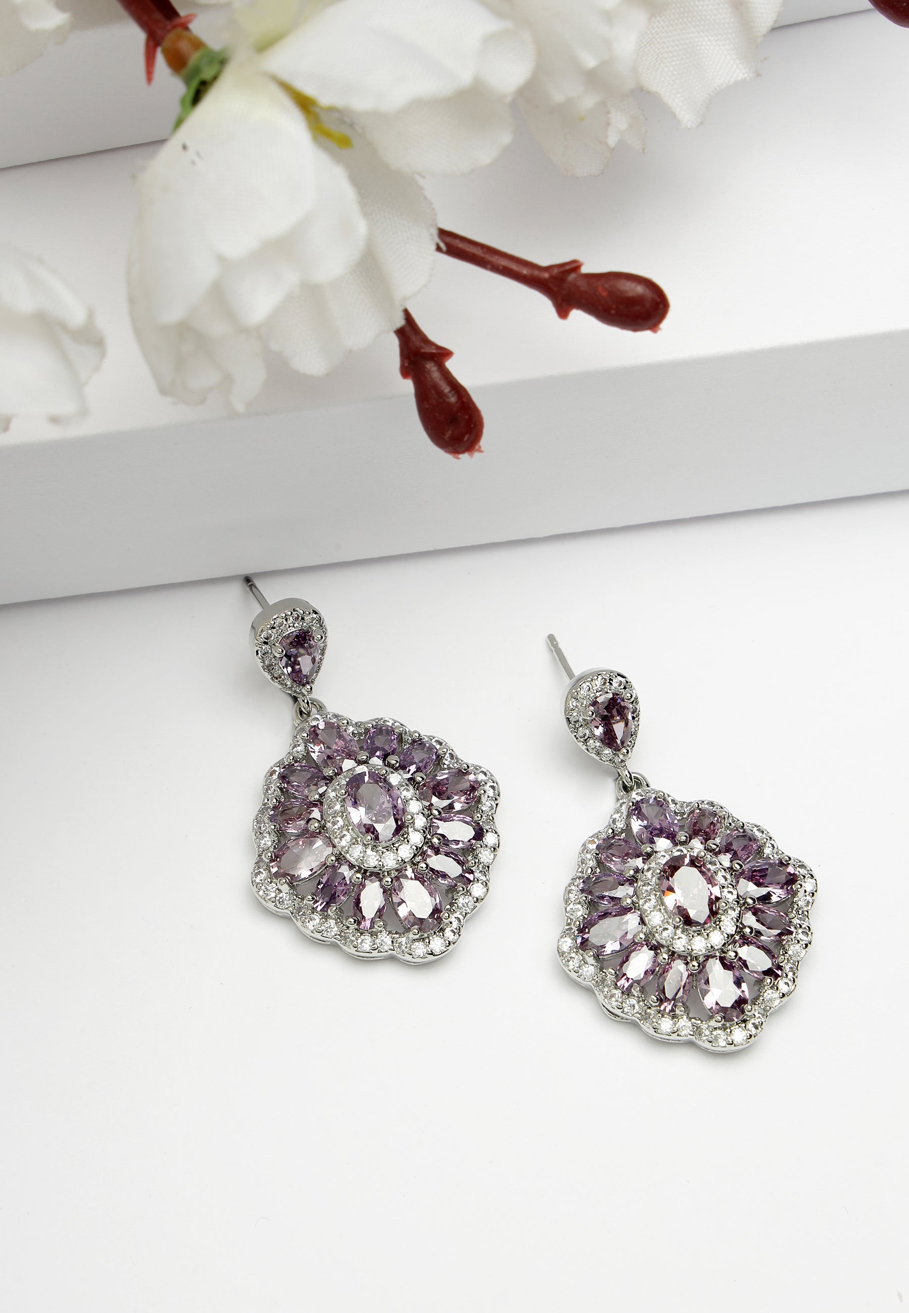 Cubic Zirconia Statement Earrings