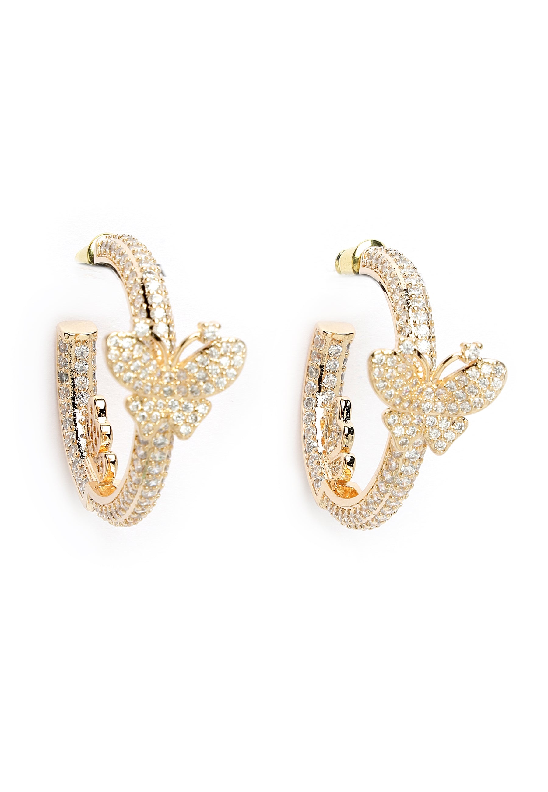 Dainty Butterfly Zirconia Hoops