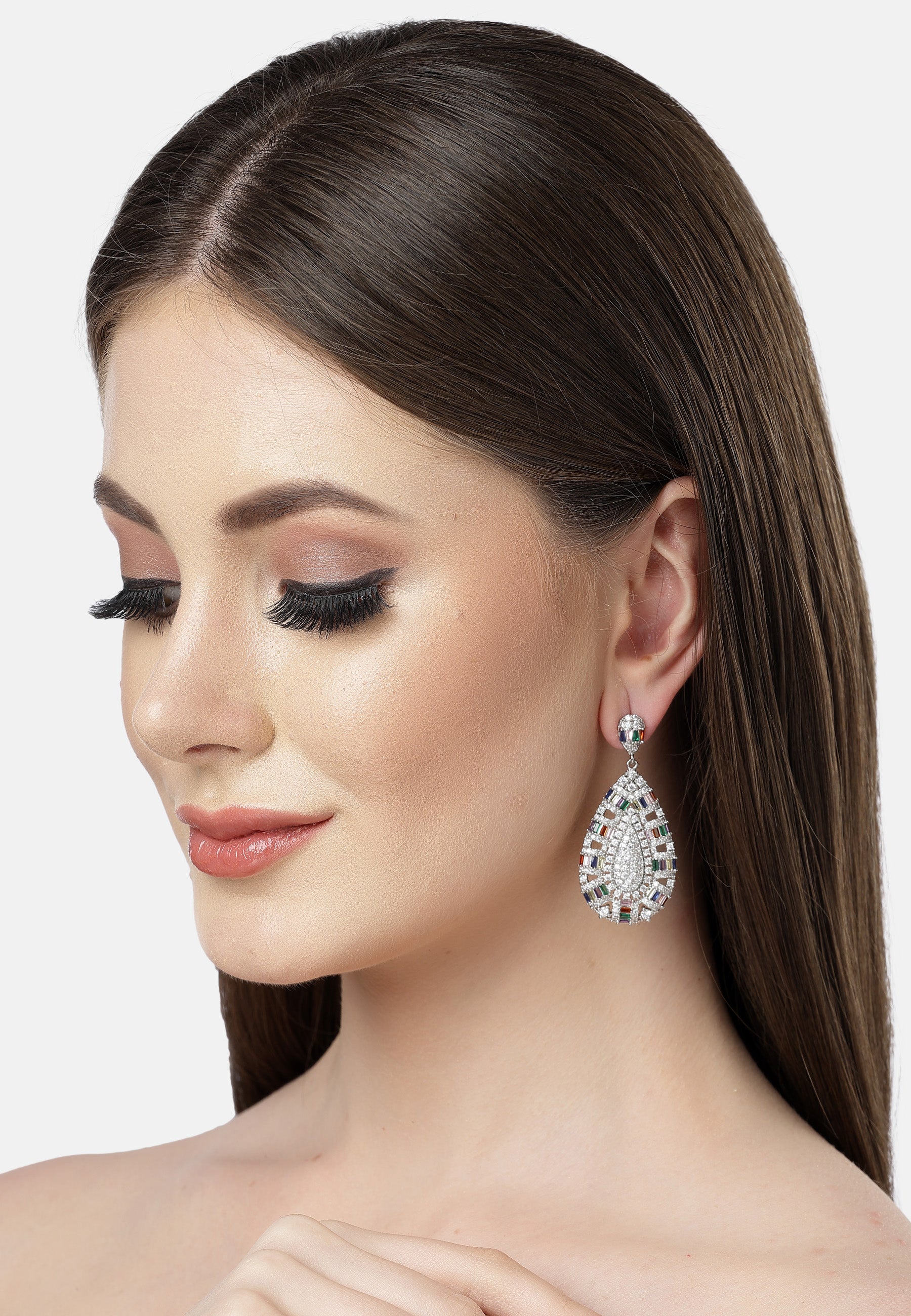 Royal Cubic Zirconia Drop Earrings