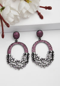 Boucles d'oreilles en zircone ajourées rouges scintillantes