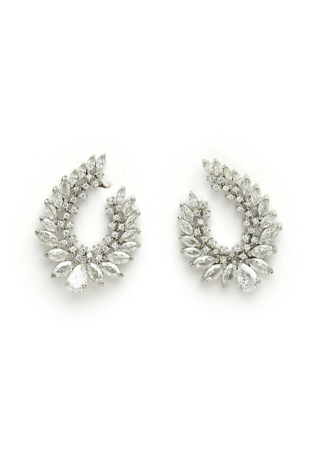 Crystals Studded Arc Earrings