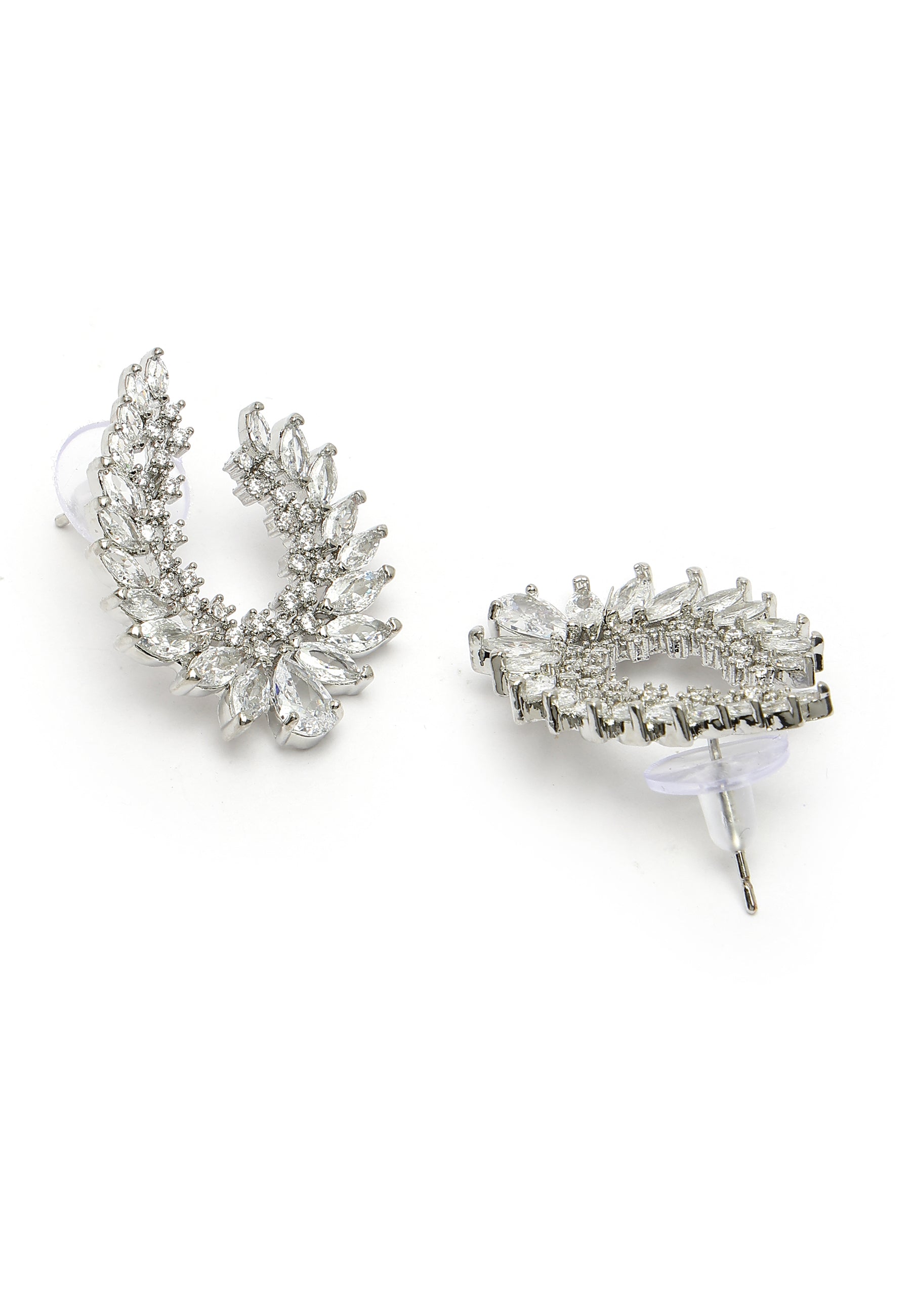 Crystals Studded Arc Earrings