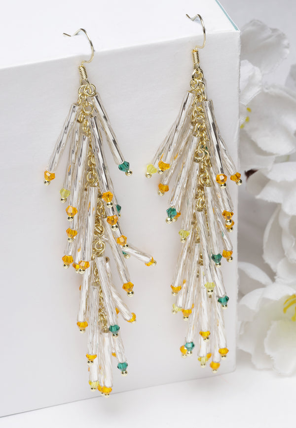 White Beads Tassle-korvakorut