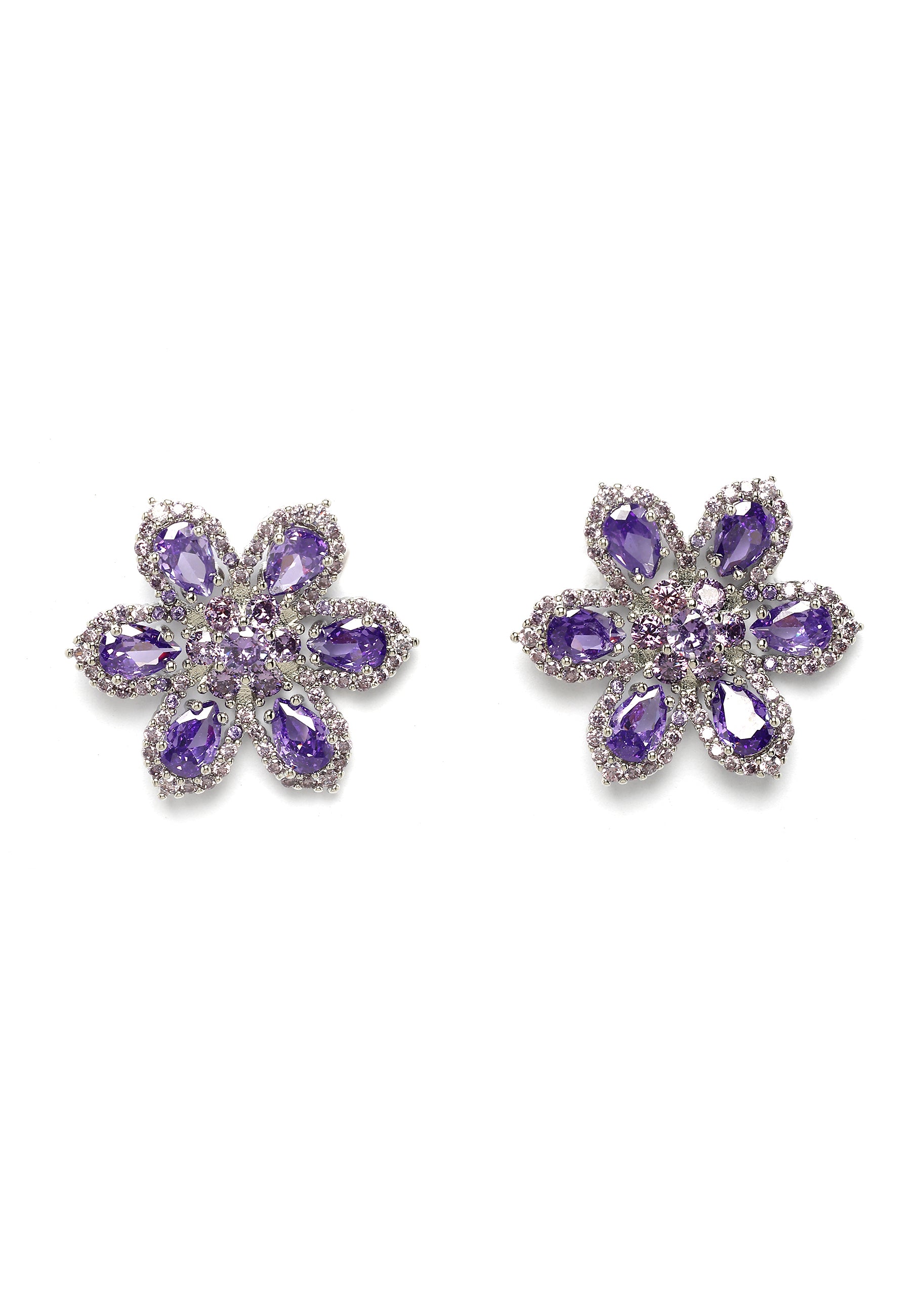 Lilac Floral Stud Earrings