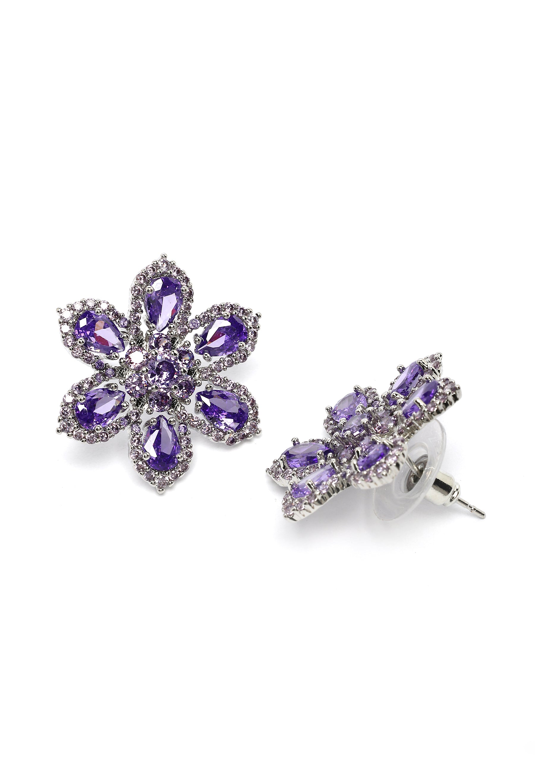 Lilac Floral Stud Earrings