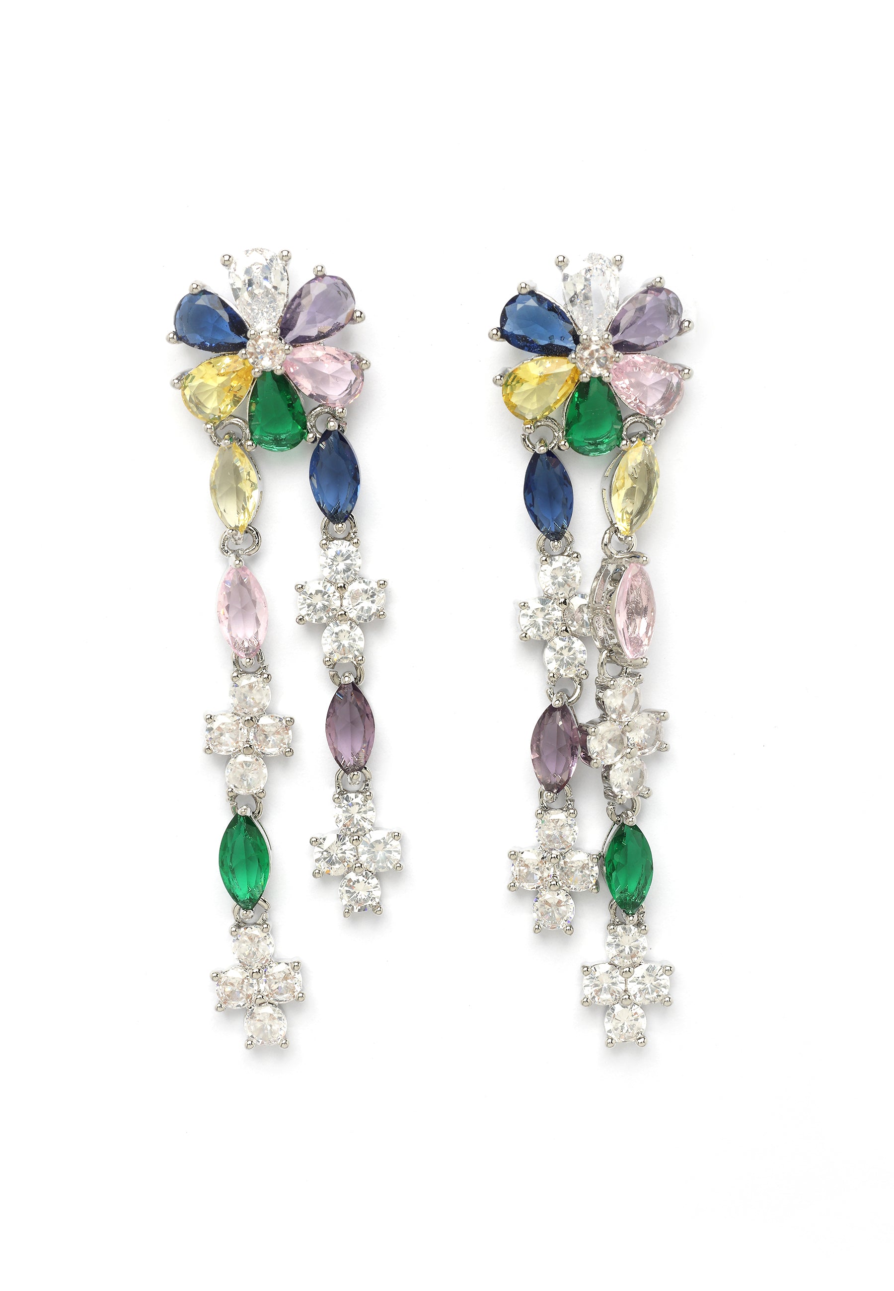 Multi-colored Floral Dangle Earrings