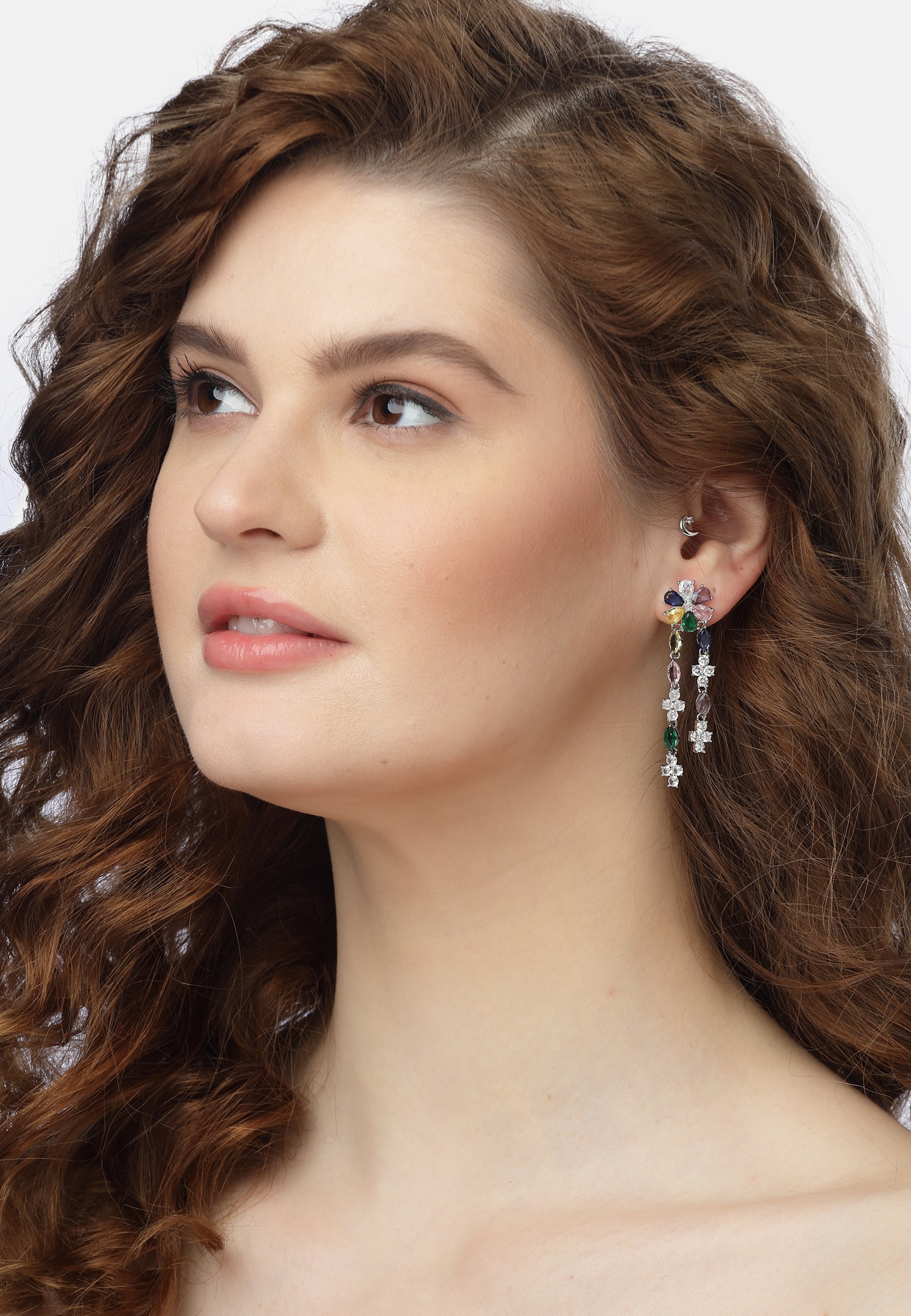 Multi-colored Floral Dangle Earrings