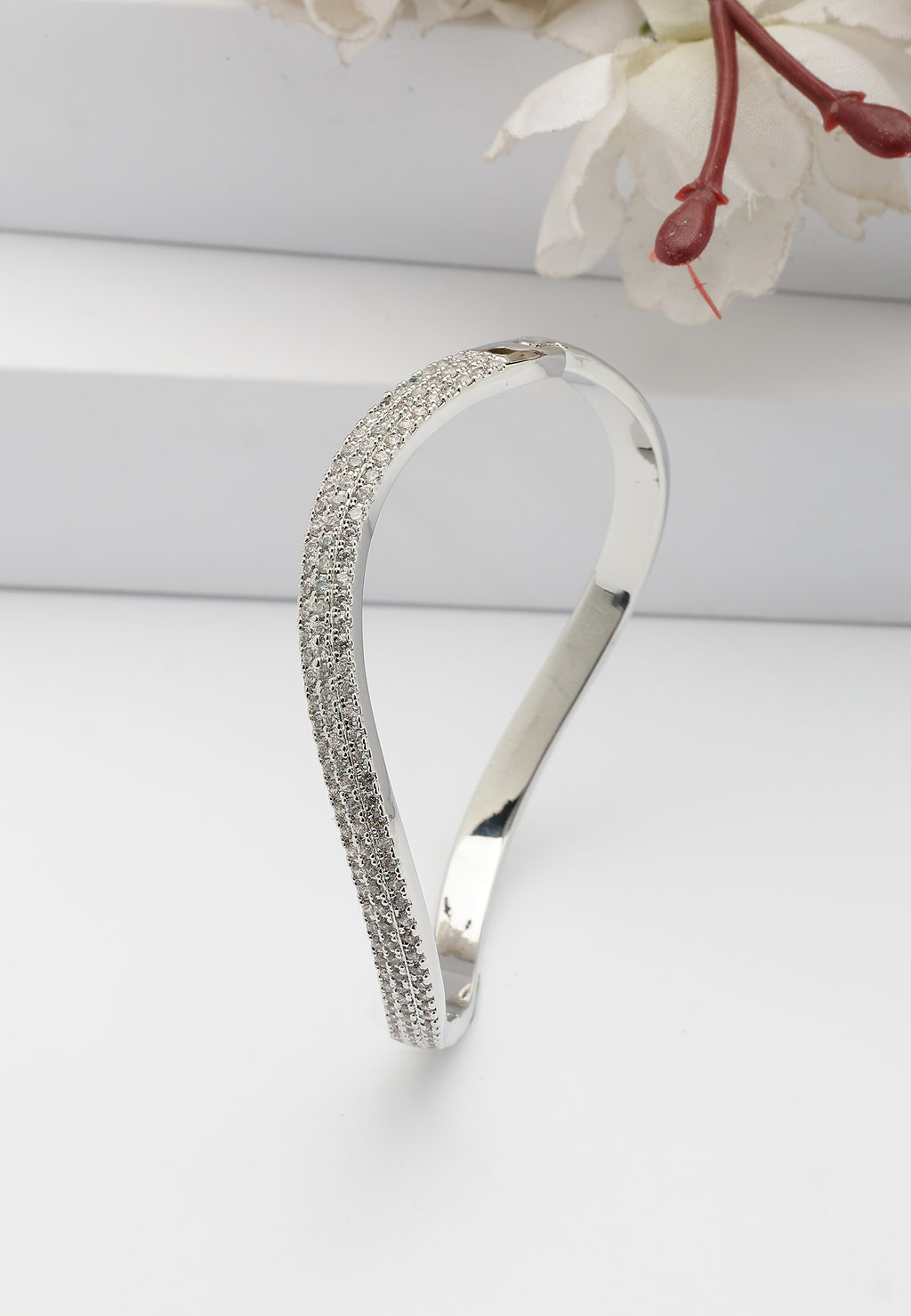 Silver Glow cuff bangle