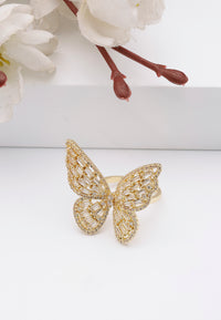 Golden Butterfly Winged Ring