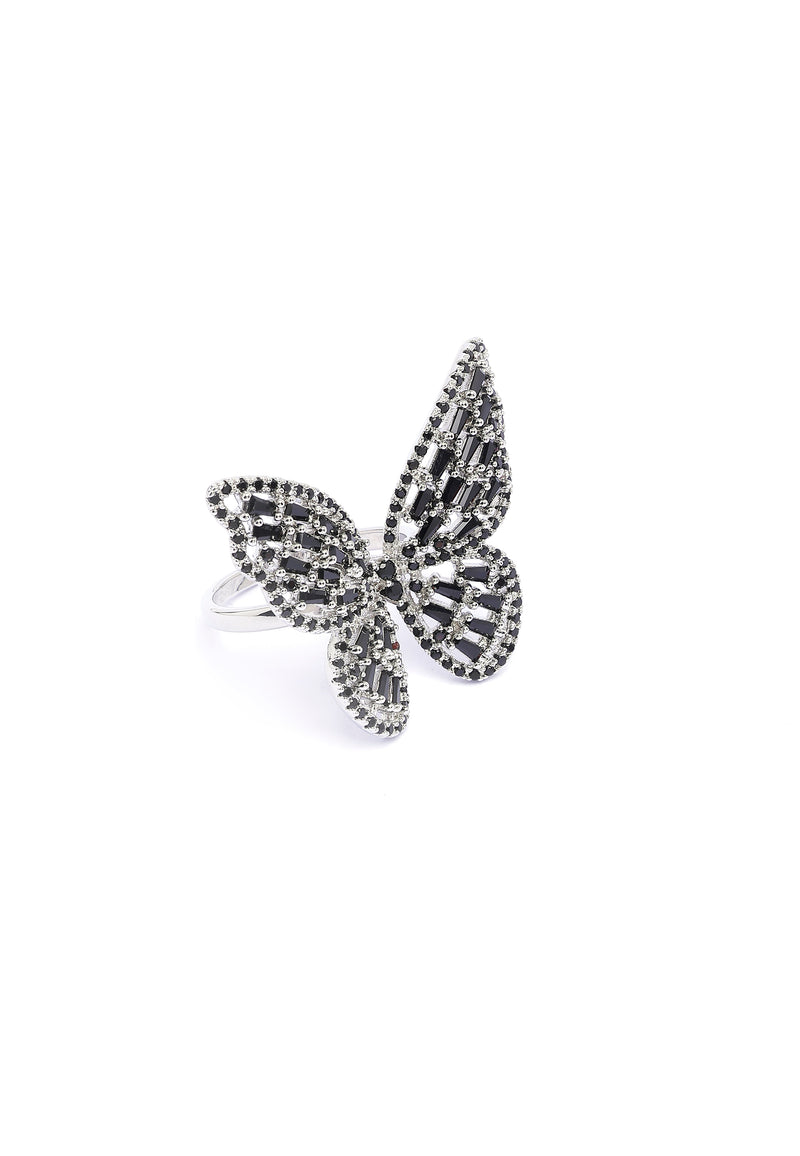 Bague étincelante de papillon fantaisiste