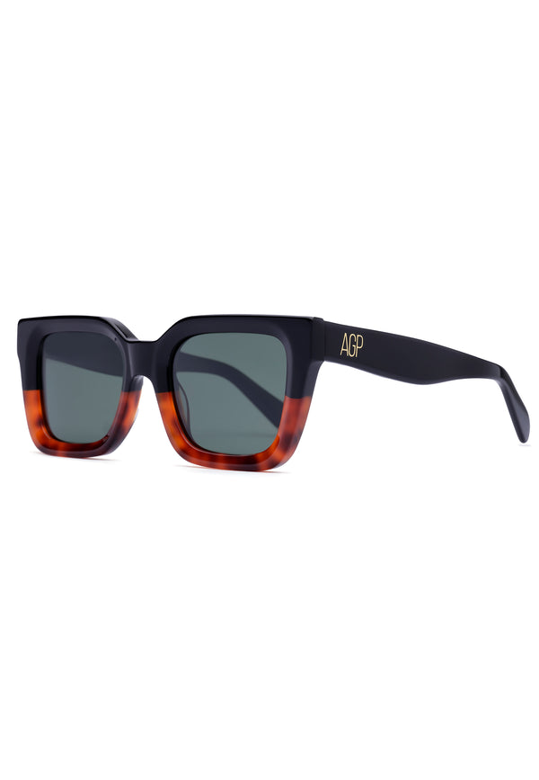 Two-Tone Geometric Edge Sunglasses
