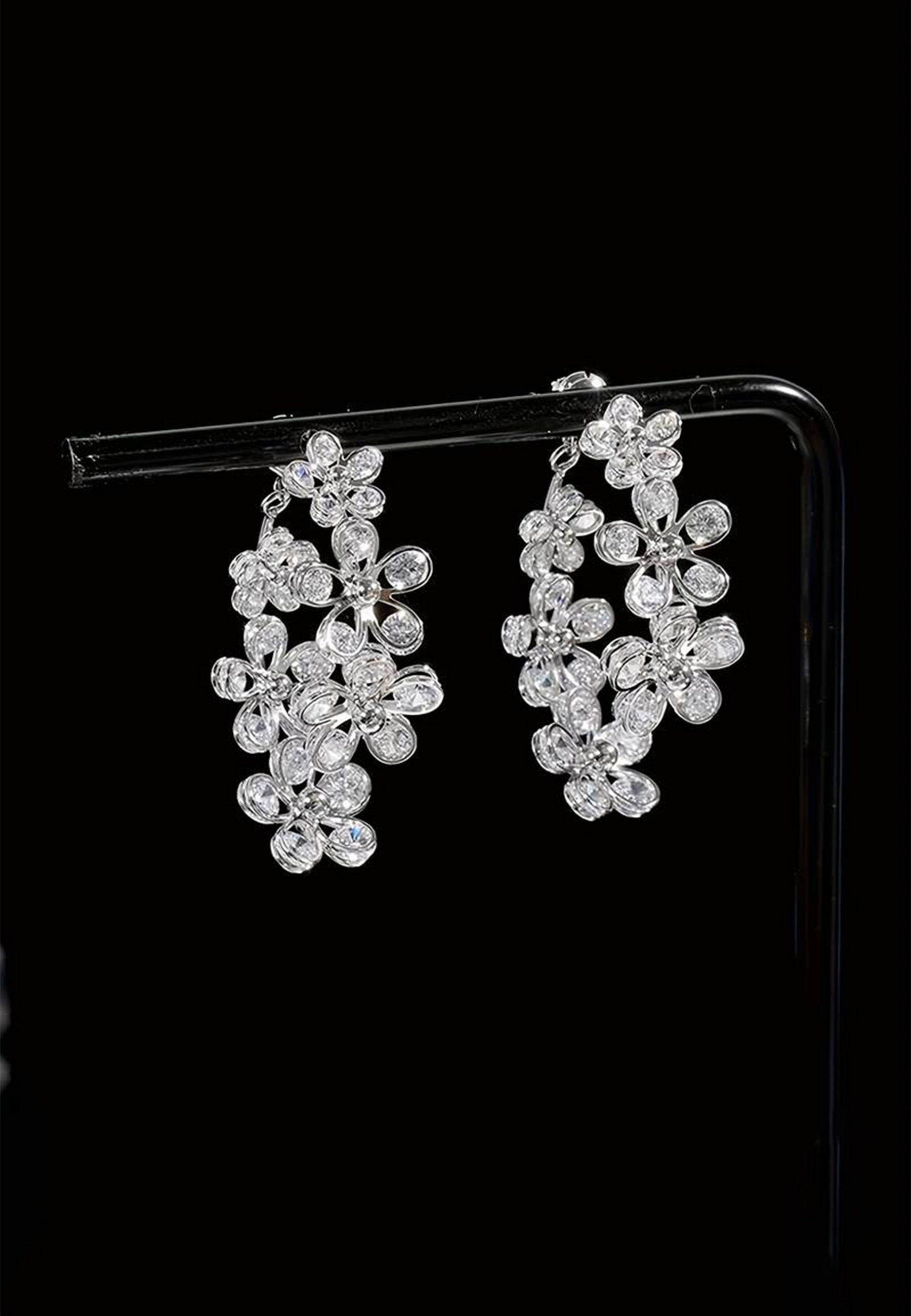 White Floral Earrings