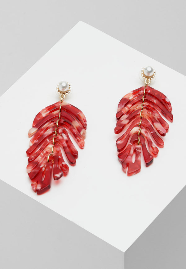 Boucles d'oreilles en acrylique à longues feuilles