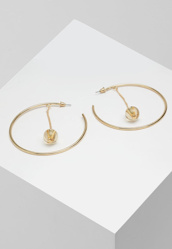 Crystals Sleek Hoop Earrings