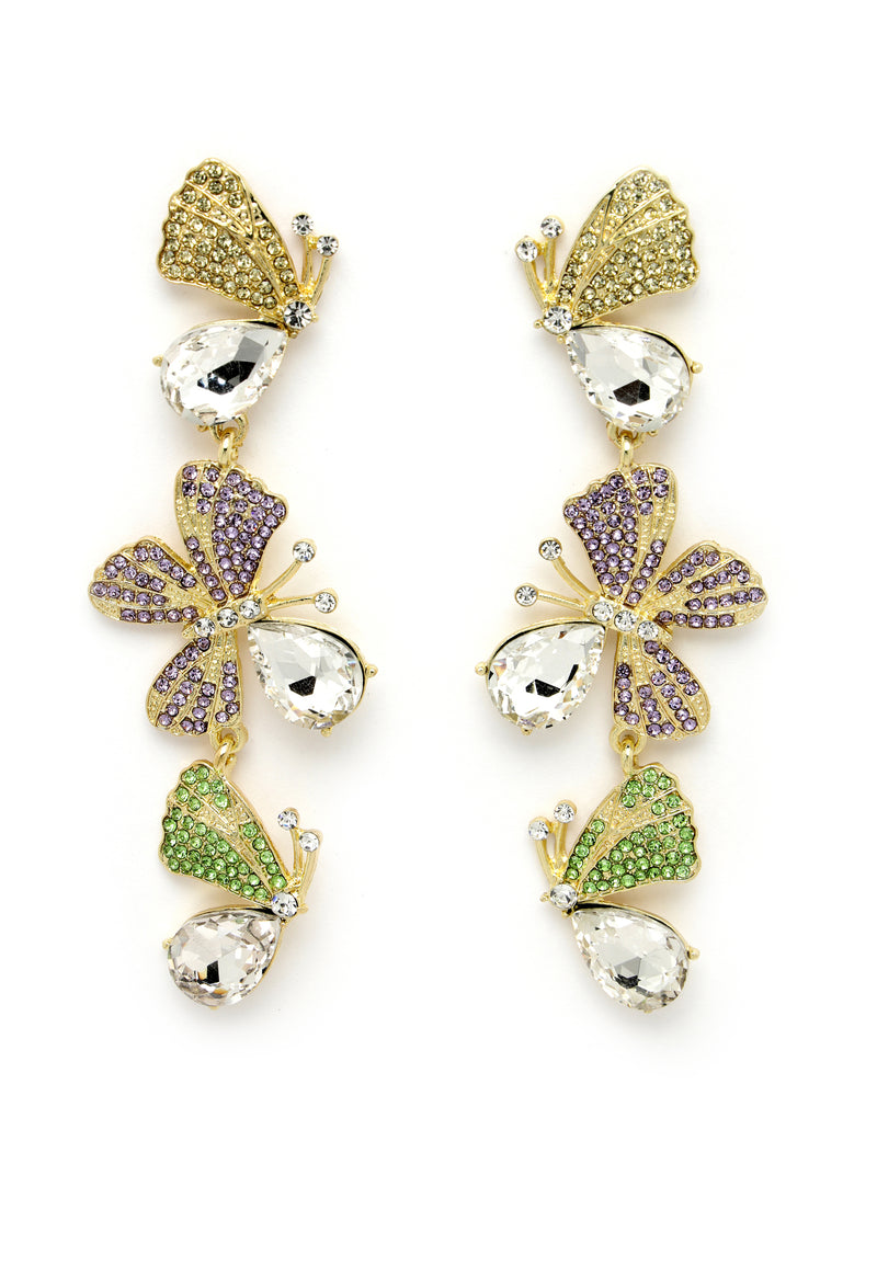 Gold Butterfly Hanging Earrings